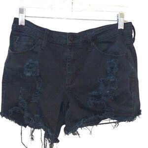 Universal Thread Black Distressed Denim Shorts Size 10